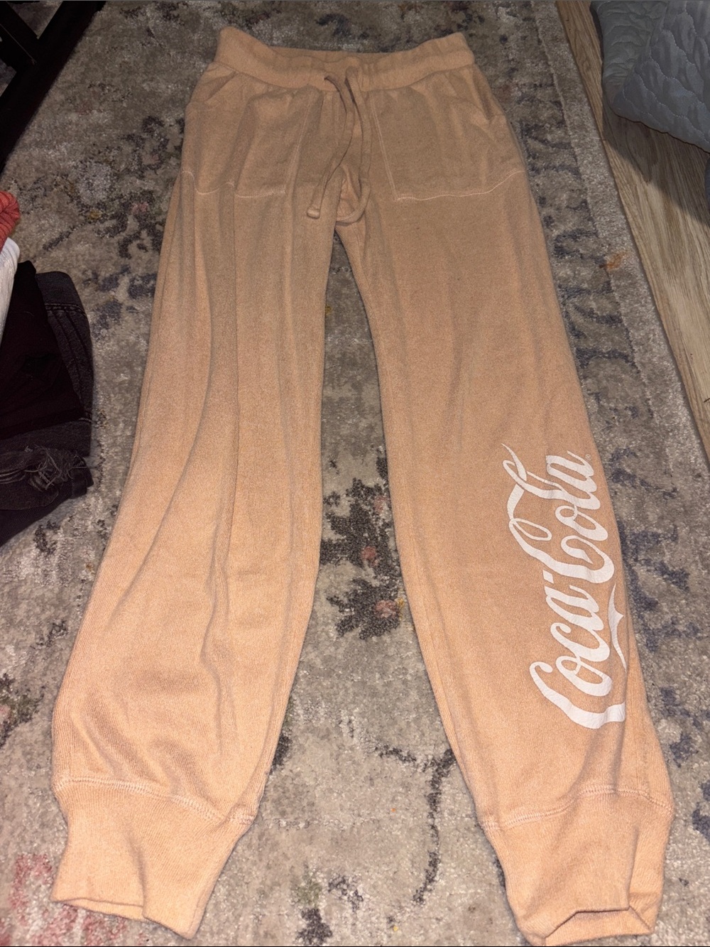 Coca Cola Women's Peach-Tan Logo Joggers